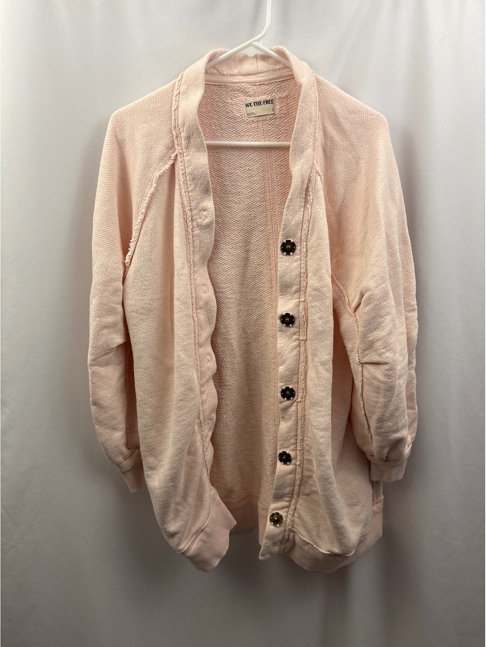 We The Free Pink Button-Up Cardigan Sweater Size L - Picture 2 of 6